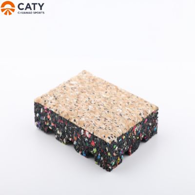 Carreaux en caoutchouc haut de gamme multicolore, conception esthétique avec anti-dérapant et absorption des chocs pour la salle de sport