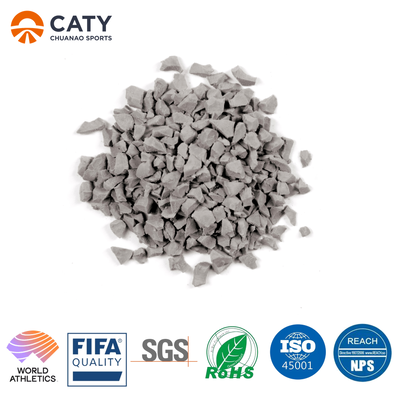 Granules de caoutchouc EPDM gris économiques et élastiques pour la construction de bases de pistes de sport et de terrains de jeux